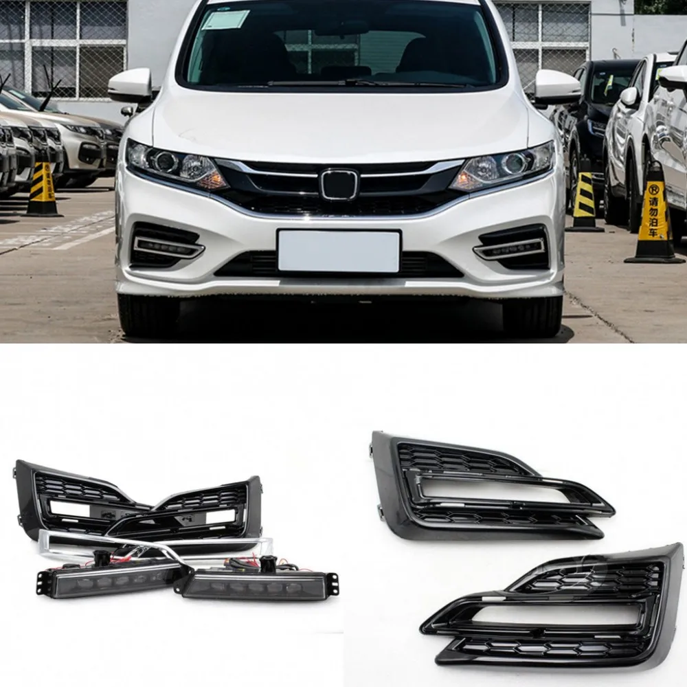 JanDeNing LED Daytime Running Light Fog Light Assembly White Color For Honda Jade 2017-2018