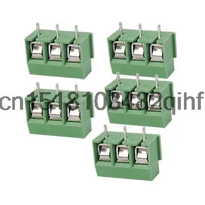 5 Pcs 5mm Pitch 3P Screw Terminal Block PCB Connetor 300V 10A