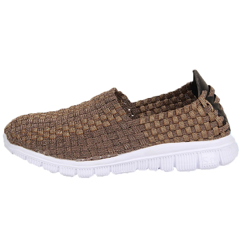 BeckyWalk Women Casual Flat Shoes Handmade Woven Shoes Slip On Breathable Sneakers Spring Autumn Loafers Women Flats WSH2917