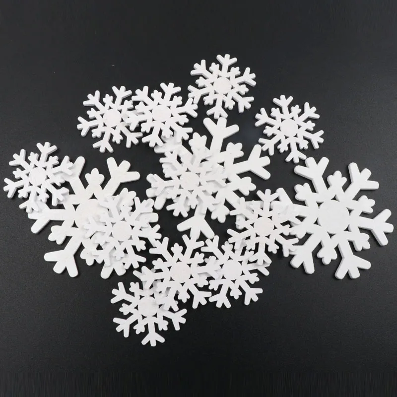 Fatti a mano In Legno Artigianato Accessori Per La Casa Decorazione Album FAI DA TE Festa Di Natale bianco fiocco di neve Ornamenti di Legno 35-62