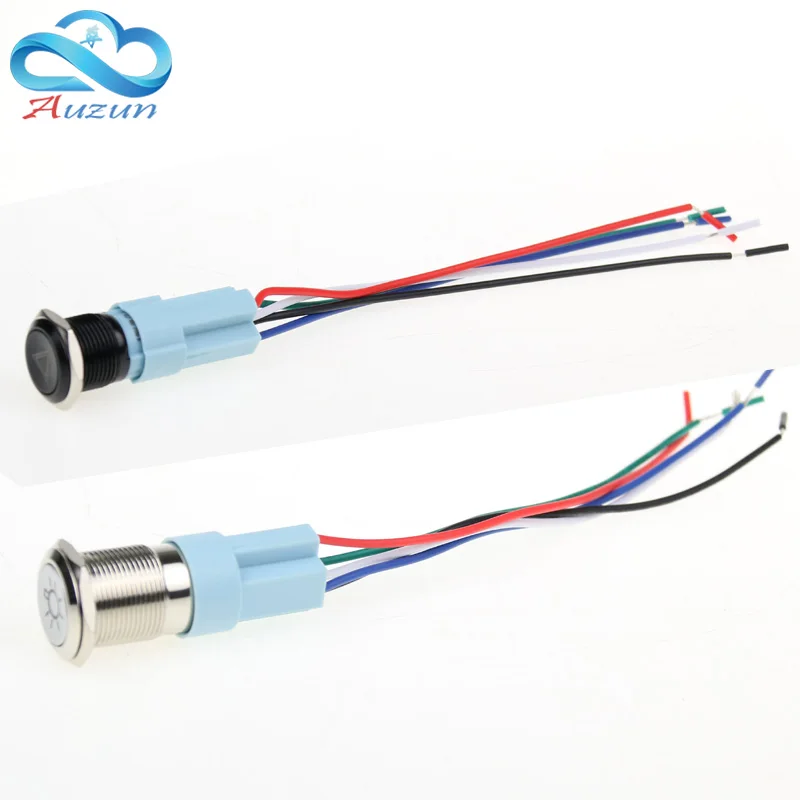 16/19/22mm metal button switch socket base button switch special base line length 150mm