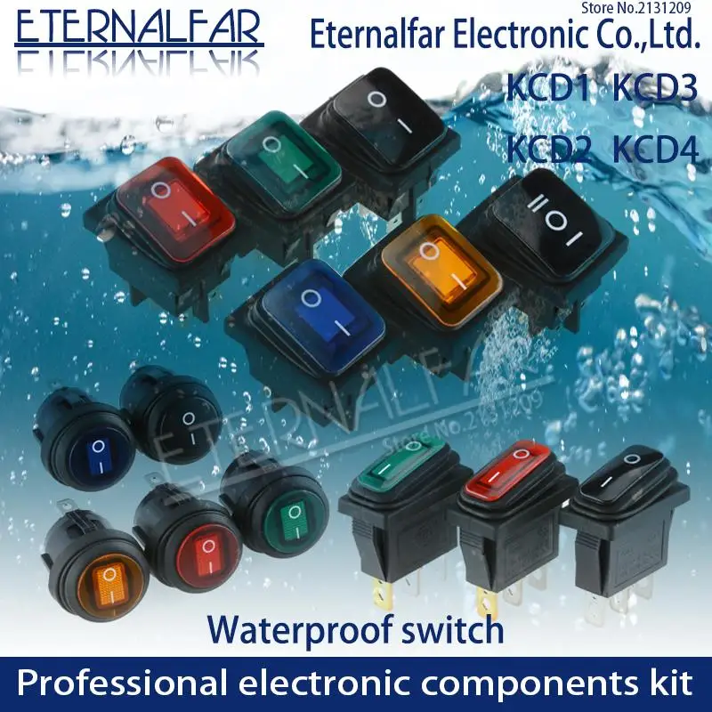 KCD4 Elektrische Schweißmaschine Schalter Schiff Typ Schalter Mit Rotem Licht 30A 250V AC Elektrische Ofen Elektrische Heizung Schalter 4PIN T8555 – Detail 10