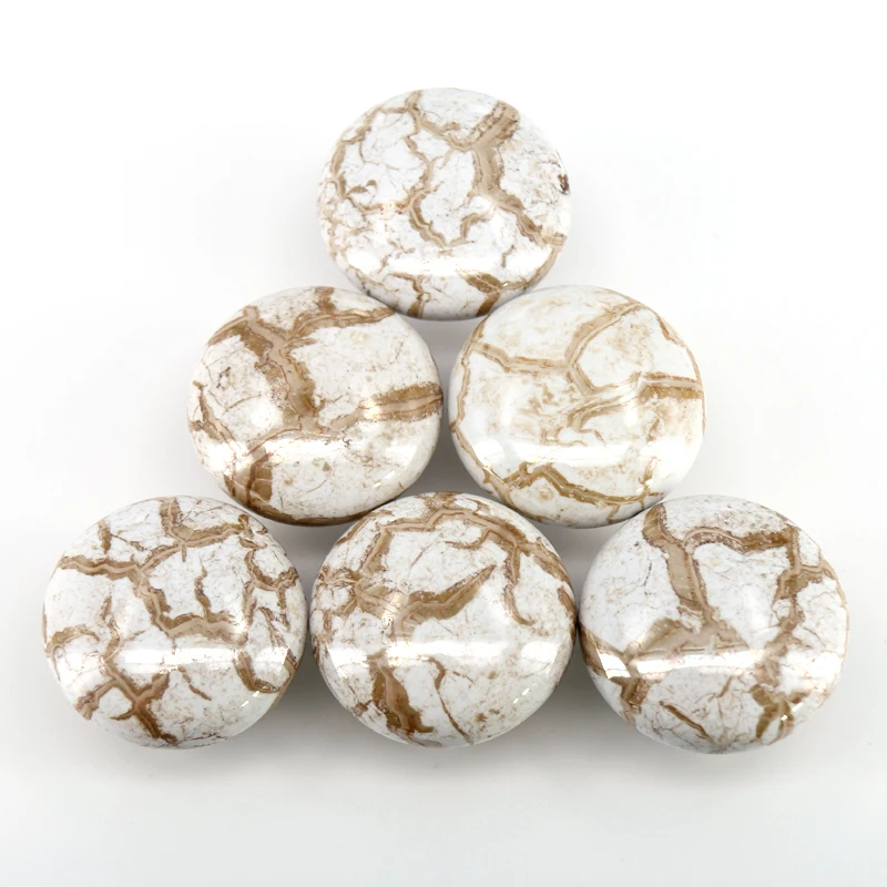 6PCS 38mm New Ceramic Cabinet Drawer Knob Wardrobe Handle Furniture  Closet Handles Dresser Pulls