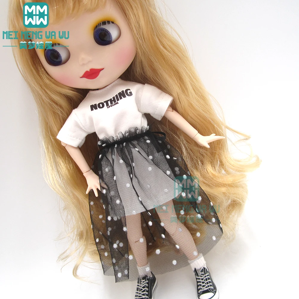 Clothes for doll fits fashion long T-skirt dress Sweatshirt for Blyth Azone1/6 doll accessories