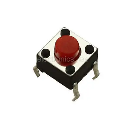 1000pcs 4pin DIP Red 6*6*5mm Tact Switch Tactile Push Button