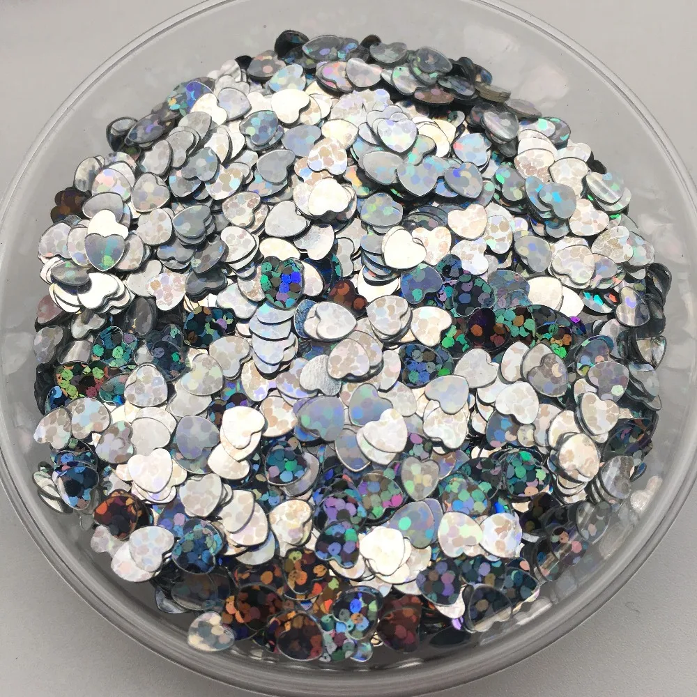 Heart Shape PVC Loose Sequins, Glitter Paillettes for Nail Art, Manicure, Sewing, Wedding Decoration, Confetti, 20G, 4mm