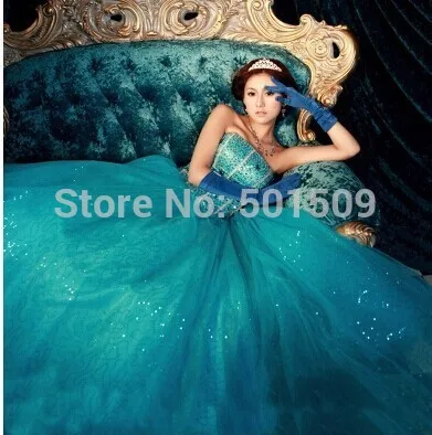 sky blue rhinestone beading Women Medieval Renaissance ball gown queen Dress Party Royal victoria belle ball