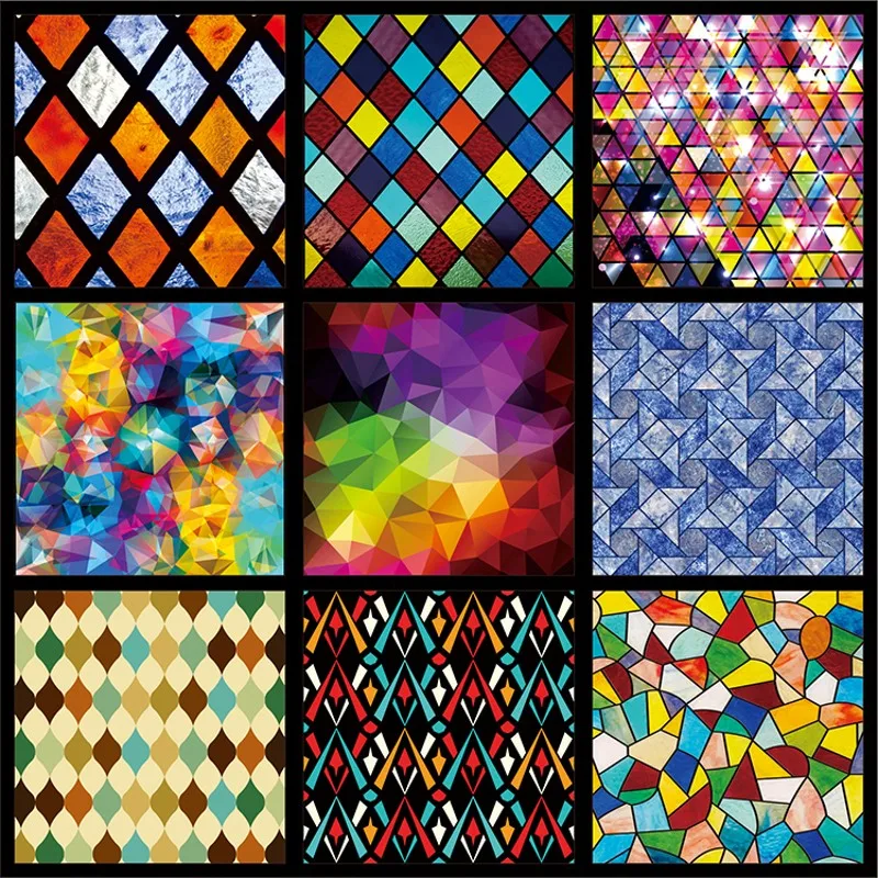 Custom Size Window Film Static Cling Church Stained Window Sticker Frosted Drop-Shipping Furniture Foil Home Decals Glass Foil