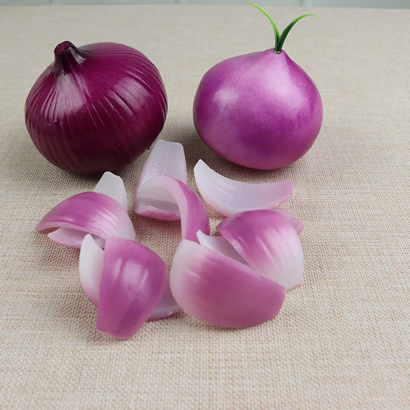 1pc Simulation Onion Artificial Foods Vegetables Hot Pot Side Dish Model Onion Slice Photography Props Kitchen Decoration