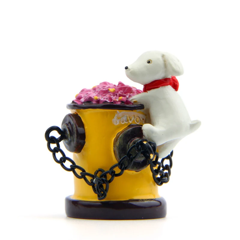 Japanes Zakka Puppy Firefighting Flower Model Toys Kawai Dog Toys Decoration Ornaments Decor Children Toy Home Decor