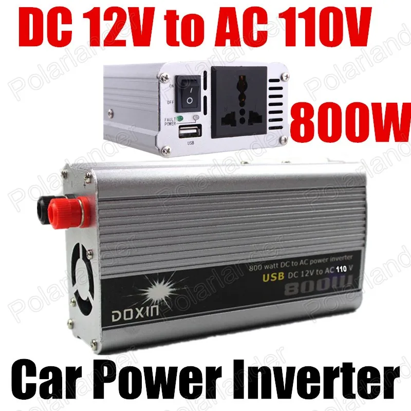 

free shipping DC 12V to AC 110V car modified sine wave inverter converter 800W car voltage transformer with USB charger