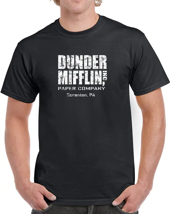 Dunder Mifflin Paper Company t shirt  funny tv show Summer Gift casual printed tee US size