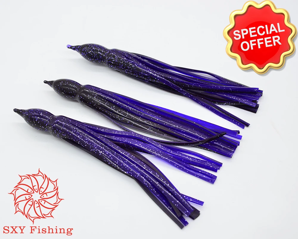 SXY FISHING 6 Inch Octopus & Squid Seawater Fishing Bait Trolling Bait Bionics Squid Lure Bionics Octopus Bait Multiple colors 3