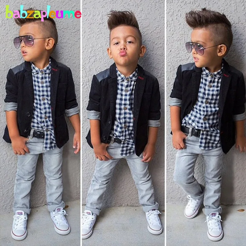 

Gentleman Style Kids Boy Clothes Jacket+Shirt+Jeans 3pcs set Toddler Baby Boy Suit Children Party Costume Autumn Clothing BC1107