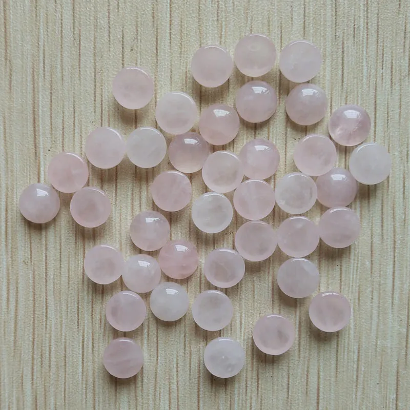 Fashion top quality natural stone pink round cab cabochon beads for jewelry Accessories 8mm wholesale 50pcs/lot free