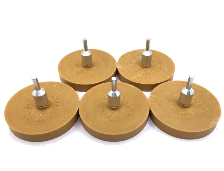 3.5" 4" Inch Rubber Decal Removal Eraser Wheel with Drill Removing Pinstripes Stickers Adhesive Vinyl Decals  Cars Boats