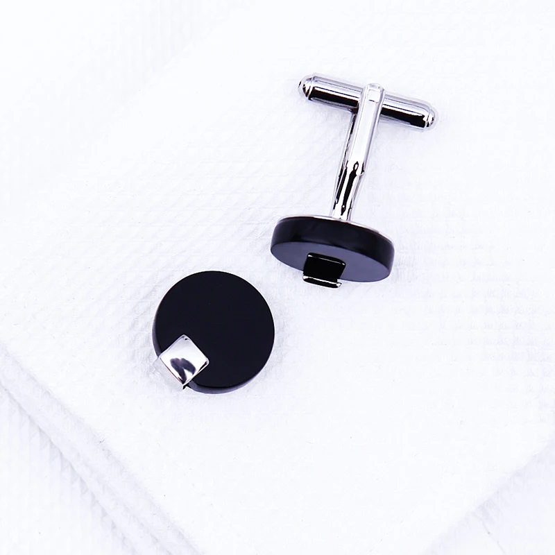 KFLK Jewelry shirt cufflink for mens Brand Black Cuff link Wholesale Button High Quality Round Luxury Wedding Male guests