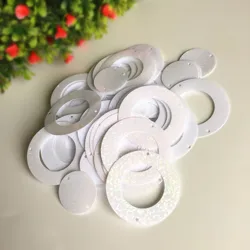 50g Laser Bianco Grande Cerchio Rotondo Paillettes 50mm PVC Ologramma Piatto Per Artigianato Decorazione di Nozze 2 Pezzi Set Paillettes