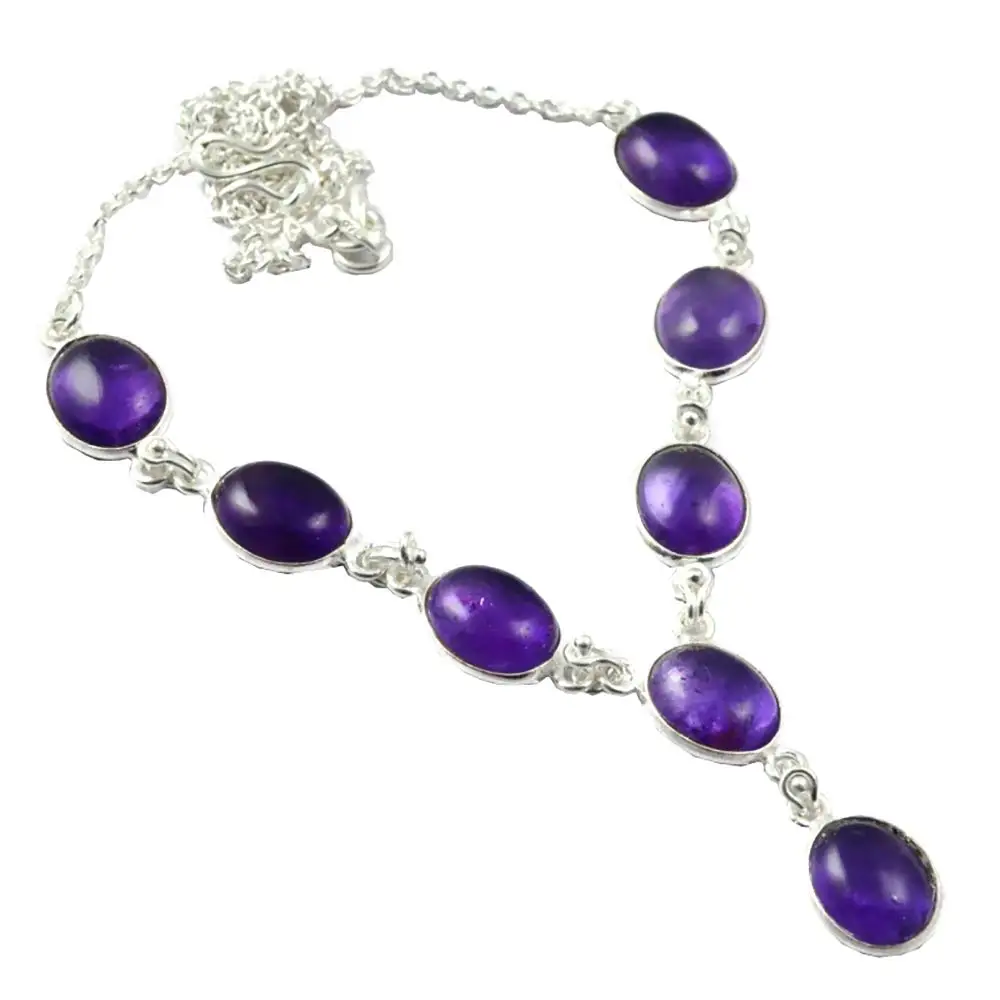 

NiaoZaiFei YunZaiKan Nature Amethyst Necklace 925 Sterling Silver, 45 cm, MHBNE0040