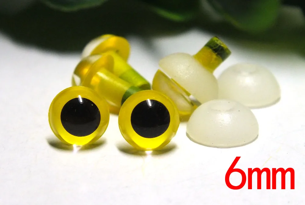 6mm Yellow Color Safety Eyes Plastic Eyes Animal Eyes Bear Eyes Plug -100pcs