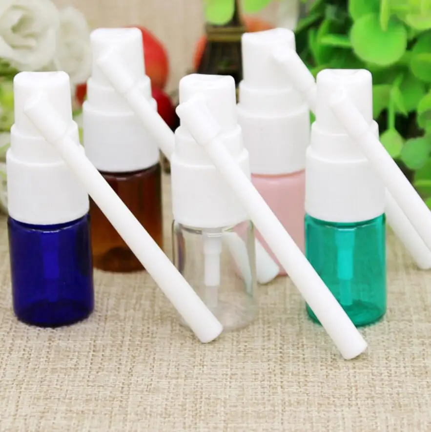 500 * 5ml (1/6 OZ) Upscale Rotation Nasal PET Bottles Medical Fine Mist Trunk Sprayer Bottle Wholesale lin4740