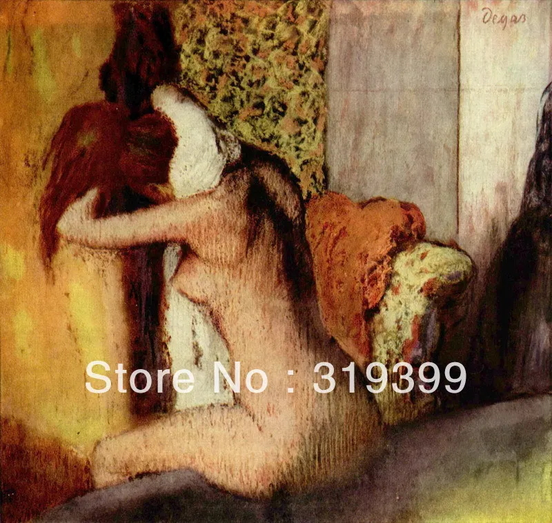 100% handmade Oil Painting Reproduction on Linen Canvas,After the Bath 7 ,Free  Shipping,edgar degas' oil painting