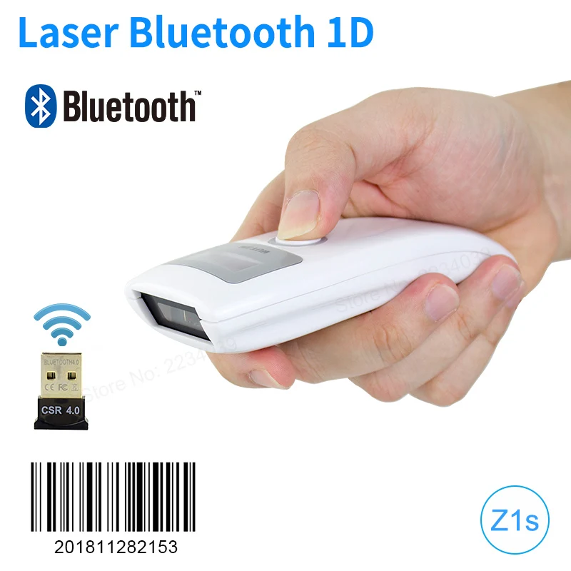 Mini USB Pocket Wireless Barcode Scanner LED Display Cordless 1D Bluetooth Handheld Bar Code Reader For PC,Android,IOS