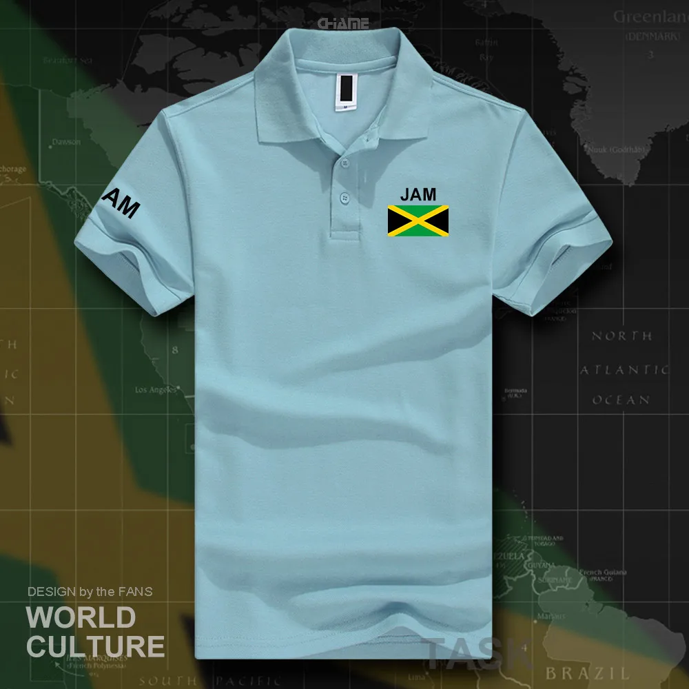 Jamaica polo shirts men short sleeve white brands printed for country 2017 cotton nation team flag new fashion JAM Jamaican image 3