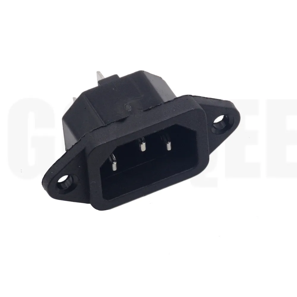AC 250V 10A 3PCS 3P IEC320 C14 Male Plug Panel Power Inlet Sockets Connectors