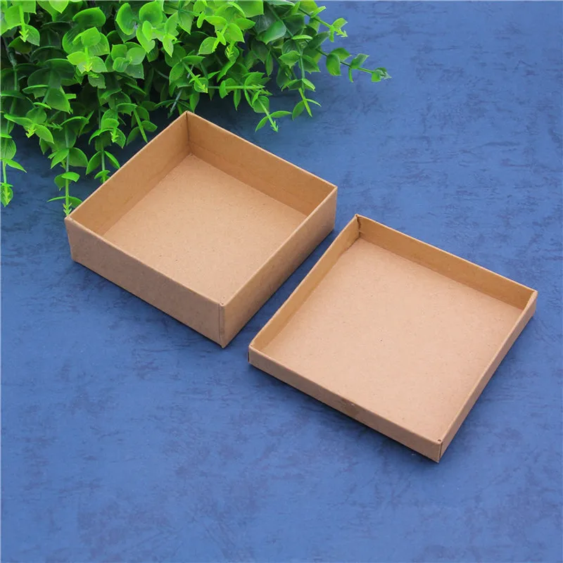 24pcs Retro Kraft Jewelry Box With Sponge Inside Ring Necklace Earring Jewelry Display Organizer Packaging Gift Cardboard Boxes