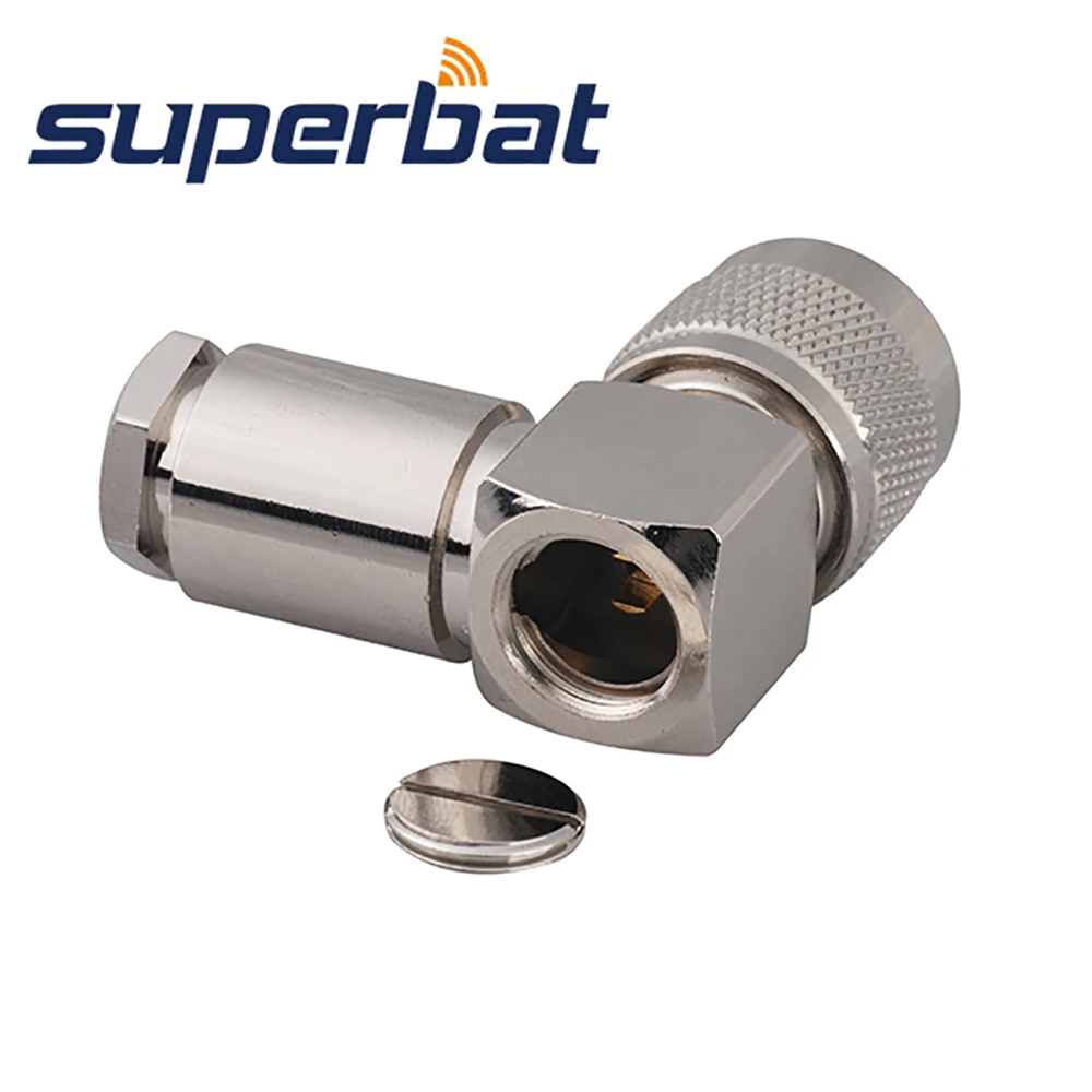 Superbat UHF PL259 Clamp Male Right Angle RF Coaxial Connector for Cable RG58 LMR195 RG400