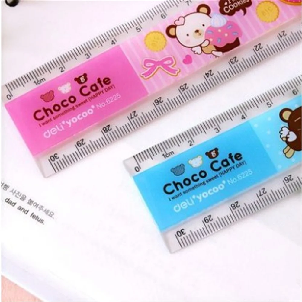 4pcs/lot 30cm Kawaii Candy Color Multifunction Folding Plastic Straight Ruler For Kids Creative Student Gift Office Stationery