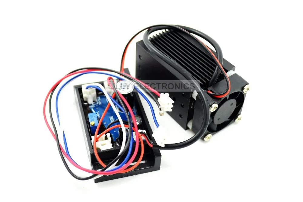 100mw 445nm 450nm 12V Blue Dot Laser Diode Module w/ TTL & Driver & Fan