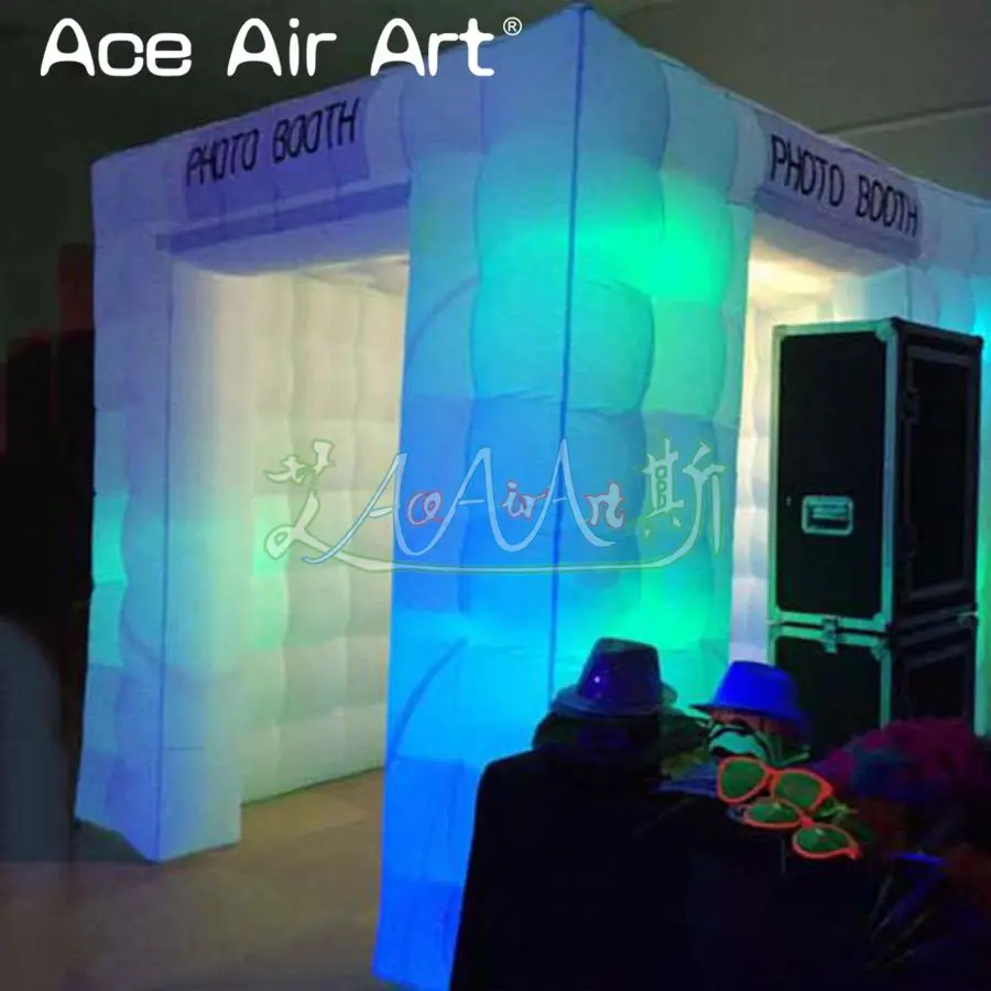 Factory produced  inflatable photo booth display,selfie private studio with custom logo and curtains for party and wedding