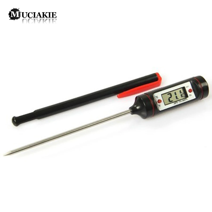 MUCIAKIE 1PC Hot Sale Digital Cooking Thermometer Food Probe Meat Kitchen BBQ Selectable Sensor Gauge Heat Indicator