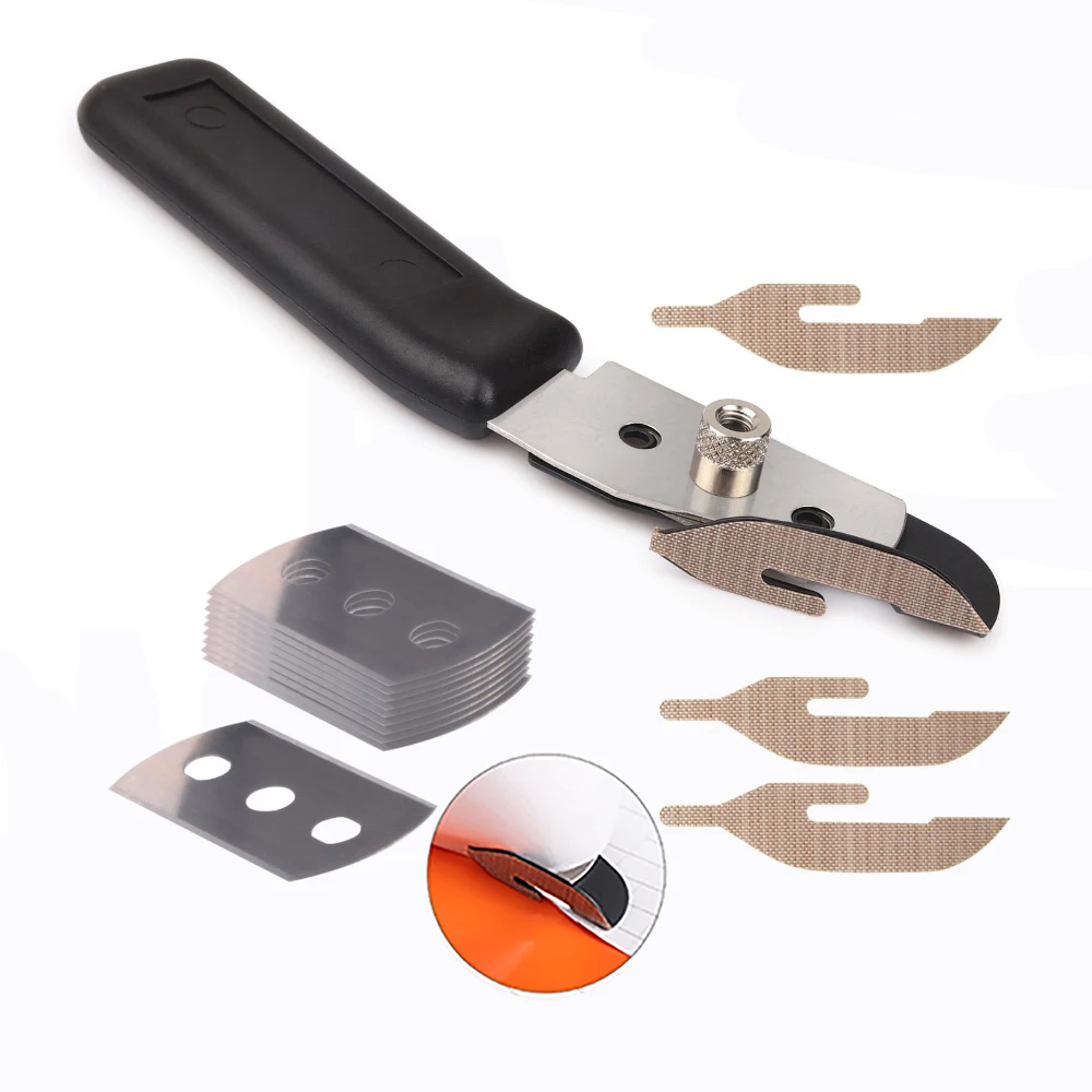 

EHDIS Car Wrap Vinyl PTFE Sticker Cutter Knife 10pcs Metal Blades Carbon Fiber Film Slitter Window Tint Dceal Paper Cutting Tool