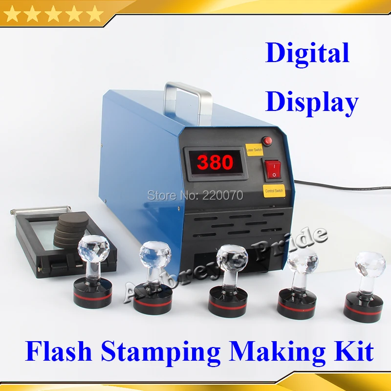 Free CP some 42MM Auto Exposure Photosensitive Flash Stamp Machine Kit Self inking Stamping Making Seal Pad Paper Film Kit