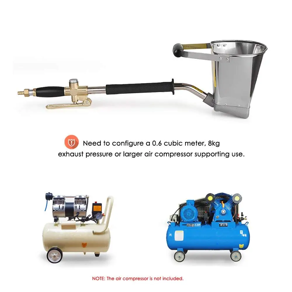 Semprotan multifungsi, semen artefak dinding senjata Stucco sekop Hopper semen udara Stucco Sprayer pistol semprot semen