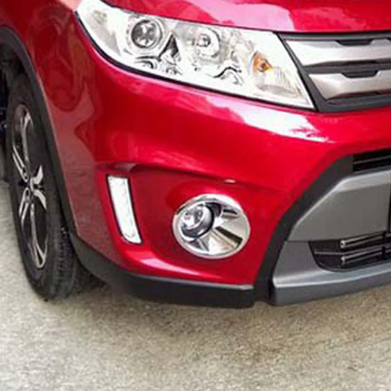 Chrome Fog Light Lamp Cover for Suzuki Vitara 2015 2016 2017 2018 Front Bumper Fog Light Cover Trim Car Accessories 2 Pcs