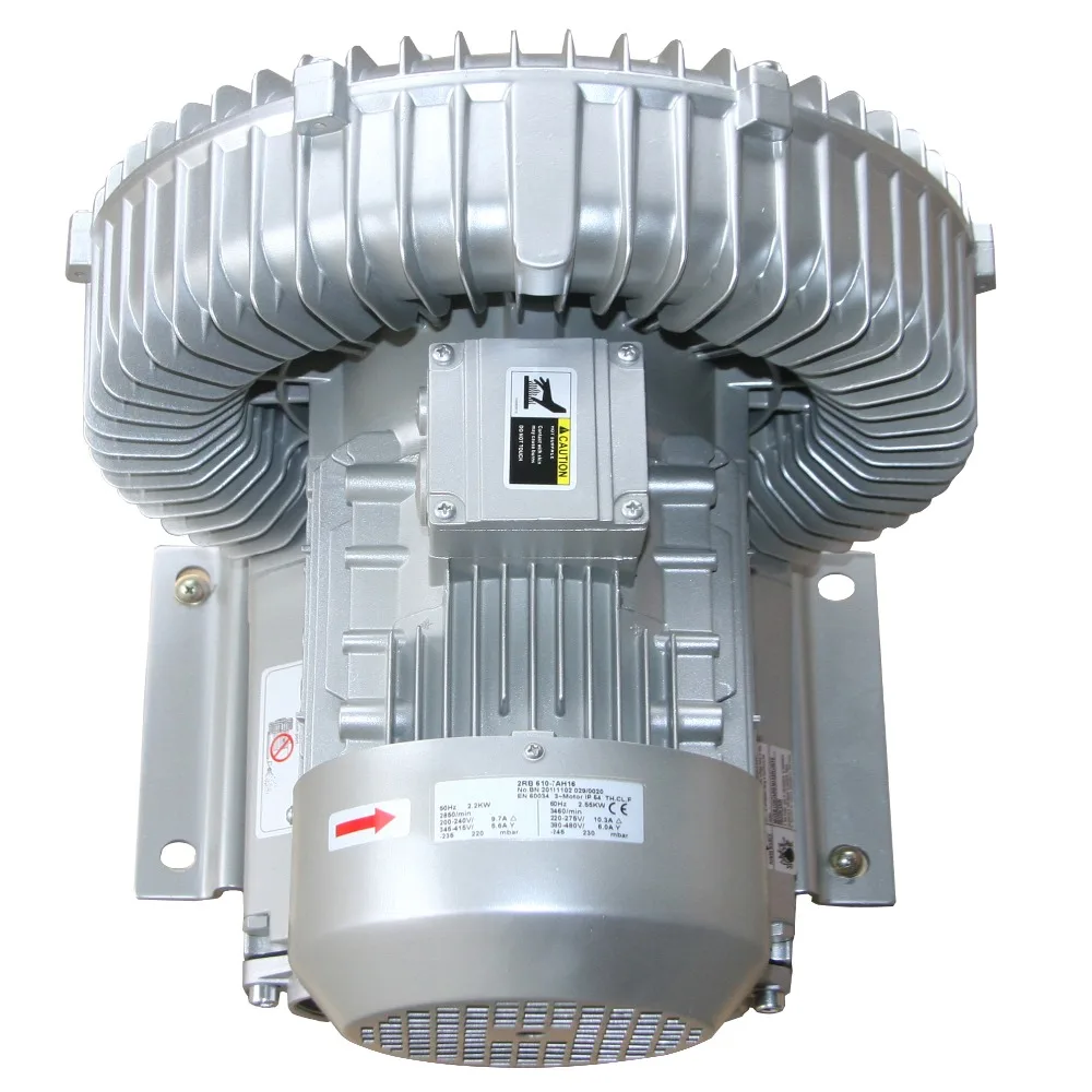 CE 2RB630-7AH26 3KW/4HP Max 415m3/h High Air flow Side Channel Blower Cleaning Air comperssor