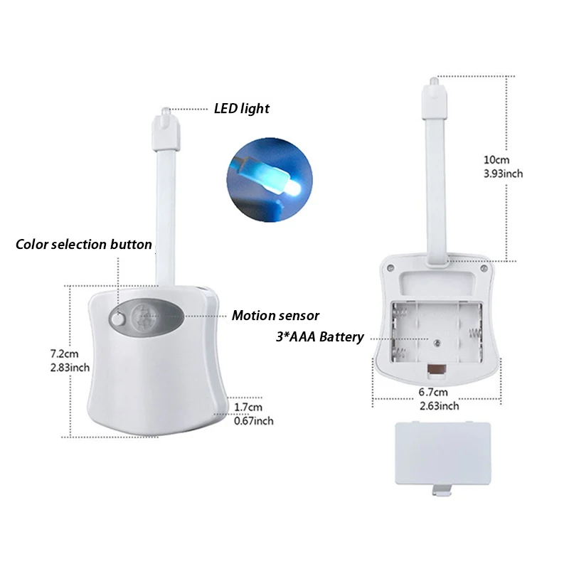 Sensor Lamp Night 8 Color Led Toilet Battery Motion Bulbs & Lighting Emergency Nightlight Dry Atmosphere Card Aaa Body