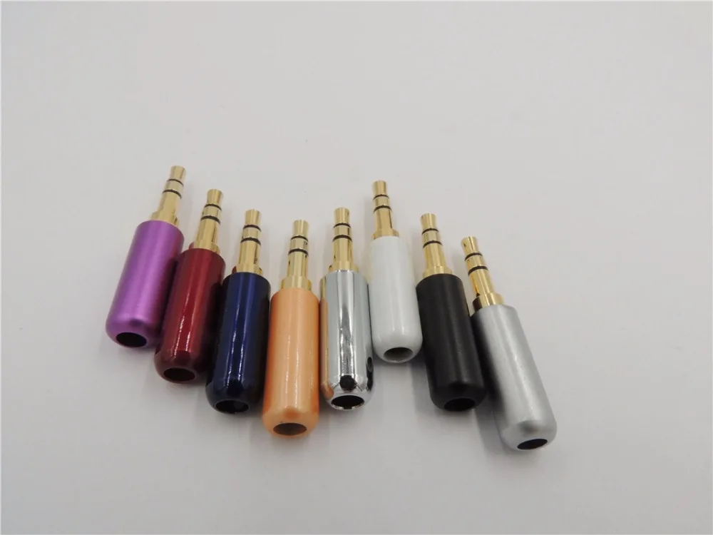 100pcs Copper Gold Plated 3.5mm 3 pole trs Male Stereo Mini Jack Plug soldering connector