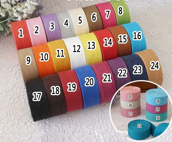 Wholesale price! 30mm, 1.18'' 12meter Diy candy color knitted ribbons belt canvas bag webbing, bag luggage ribbons