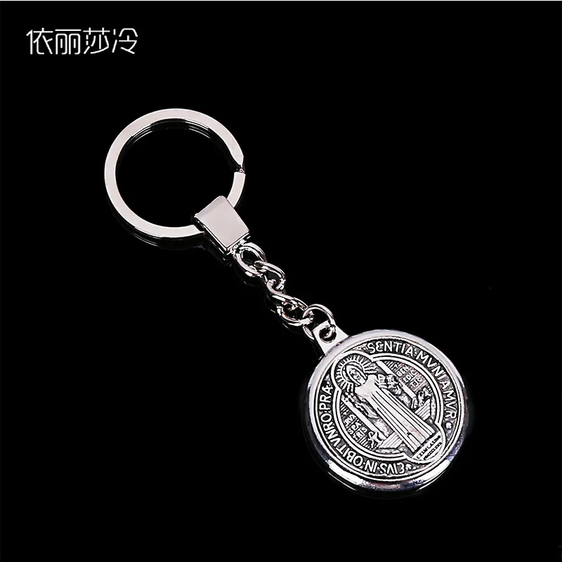 3 Popular Miracles Saint Benedict Medal Pendant Keychain Ring Jewelry Keychain Car Keyring Jesus Religious Keychain Gift.3.5X3.5