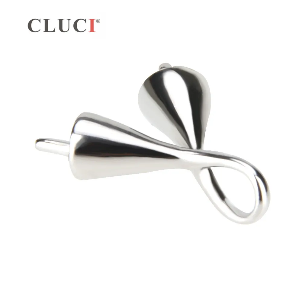 CLUCI Simple 925 Sterling Silver Pendant Accessories With Twins Pearls Mounting Jewelry for Women SP136SB