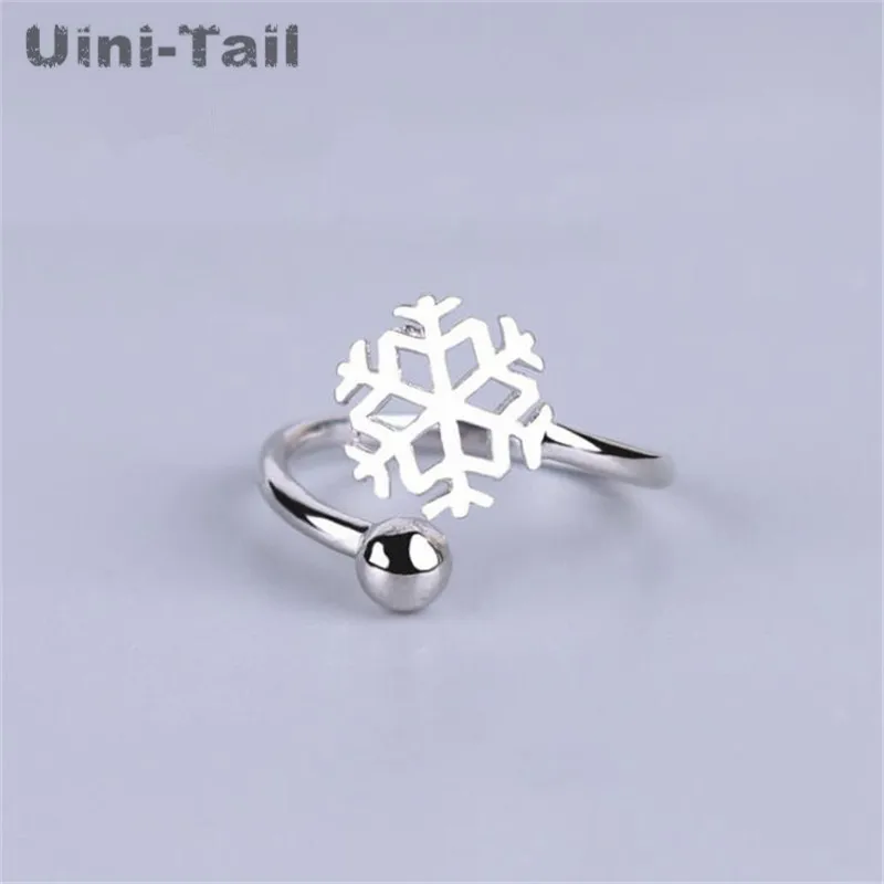 Uini-tail quente novo 925 tibetano prata suave neve pode ser aberto anel feminino simples moda pequeno fresco selvagem direto da fábrica