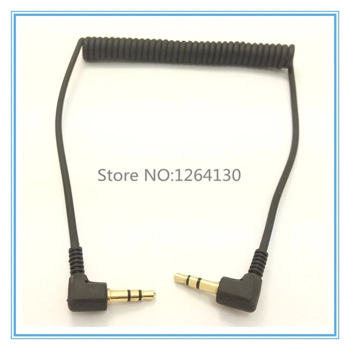 Spring Audio Cable Stereo 3.5mm Double bend 90 degree Male Audio Line Mp3 Mobile Phone to Car Aux Speaker Audio Wire