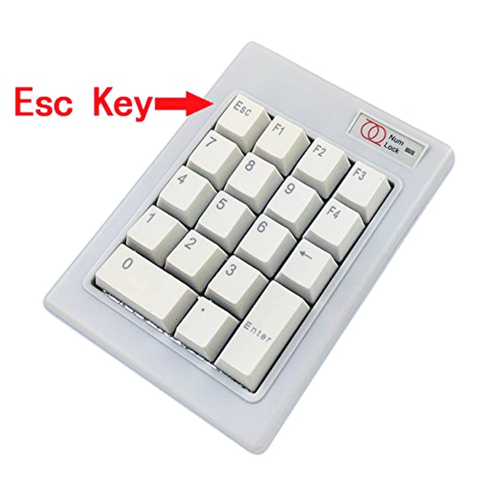 18 Keys USB ESC Key Wired Mechanical Password Finance Number Numberic Keypad Keyboard F1 F2 F3 F4 DELETE KEY