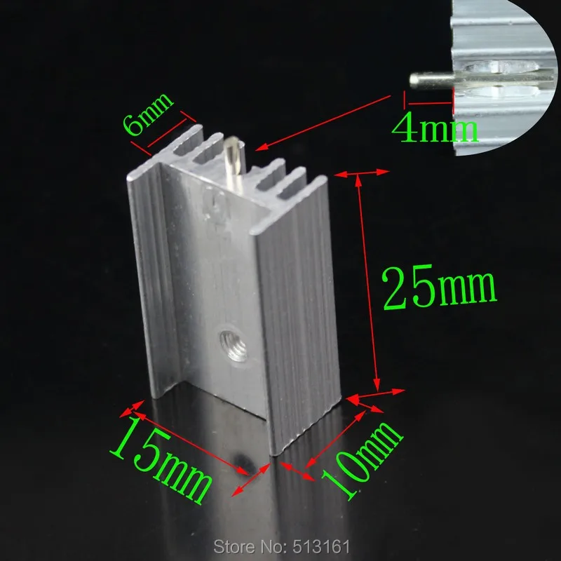 

500 Pieces/lot 25x15x10mm Aluminum Heat Sink Cooler TO-220 TO220 Extrusion Heatsink