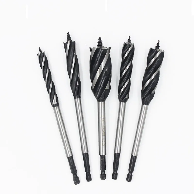 16mm 17mm 18mm 19mm 20mm HSS 4 Cutter Flute Hex Shank Woodworking Carpenter Door Lock Bore Hole Gun Core Twist Auger Drill Bit